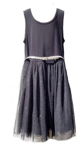 Knitworks Mädchen schwarz festliches Kleid glitzernder Gürtel Fit Flare Party Glitzer Gr. 12 - Bild 1 von 8