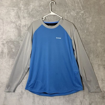 Simms SolarFlex Bass Fly Fishing Shirt XL Long Slv Pocket UPF Protection READ - Image 1 of 4