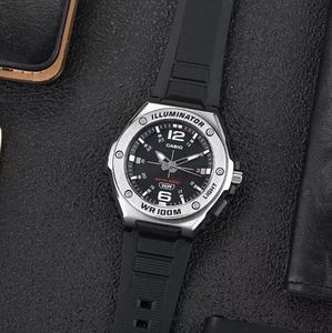 Casio MWA-100H-1A Black Dial Black Resin Illuminator Quartz Youth Sport Watch - Picture 1 of 5