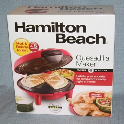 Hamilton Beach Quesadilla Maker: красный, модель 25409, делает 6 клинья - новый - Изображение 1 из 4