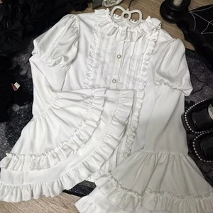 Japanese Style Women Sweet Lolita Blouse Ruffles student Long Sleeve top - Picture 1 of 8