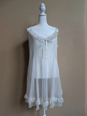 Vintage Secret TreaSures Sheer Lace Babydoll Ivory Women's Sz 3X Sleepwear - Image 1 of 4