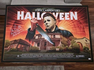 Jason Edmiston Halloween 1978 Movie Poster 24x36 Signed by Nick Castle Myers JSA - Picture 1 of 7