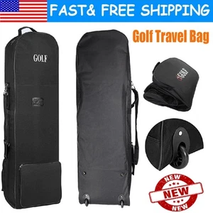 Professional Padded Golf Holiday Travel Cover / Bag Storage Case With Wheels US - Picture 1 of 12