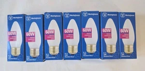 WESTINGHOUSE FROSTED B-11 Incandescent #3296 60W 120V - 7 Std Base Bulbs - Picture 1 of 3