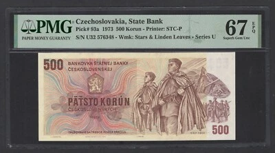 Czechoslovakia 500 Korun 1973 P93a Uncirculated Grade 67 - Image 1 of 2