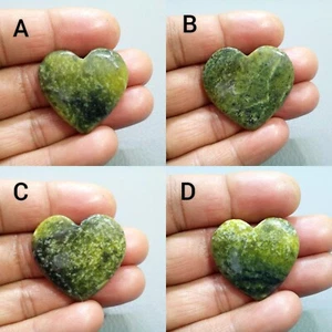 Ultimate Serpentine Puffy Heart Shape Cabochon Loose Gemstone For Jewelry Making - Picture 1 of 13