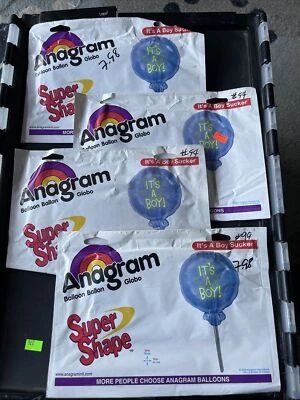 Lote de 4 globos de aluminio "It's A Boy" recargables de helio 30" XL Baby Shower Nuevo de Lote Antiguo Foto 1 de 4