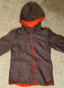 Nike Women's Zip-Up Jacket - Gray w/ Coral Polka Dots - Chest Size 33" - Picture 1 of 8