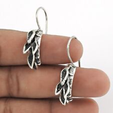 Indian Artisan Jewelry 925 Solid Sterling Silver Vintage Earrings S7