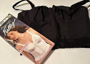 VINTAGE Exquisite Form 40B Fully FRONT CLOSURE Longline Black Bra 7530 NOS - Picture 1 of 11