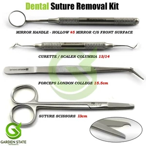 Kit Rimozione Sutura Dentale Curette Universali Esame Pinza Forbici Tessuti - Foto 1 di 5