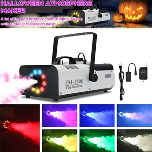 1500W Fog Smoke Machine RGB LED Light Stage Fogger Thrower Effect Disco w/Remote - Picture 1 of 12