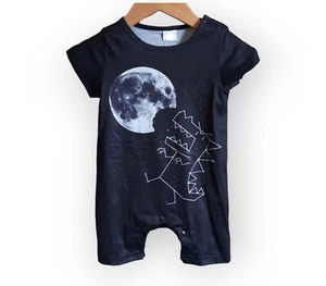 Baby Boy Dinosaur Jumper Short Sleeve Summer Outfit Black Size 3-6 Months - Picture 1 of 1