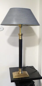 Tischlampe 60WCE  hellblau  Messingfuß   ca. 0,63 cm hoch - Bild 1 von 5