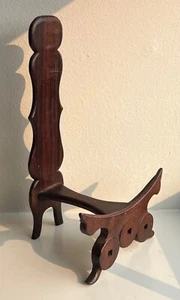 Antique Chinese Export Carved Wood Display Plate Stand Easel - Picture 1 of 10