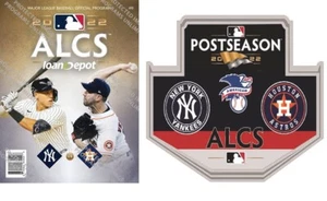 2022 OFFICIAL ALCS GAME PROGRAM & TEAMS PIN AMERICAN LEAGUE CHAMPIONSHIP SERIES - Picture 1 of 3