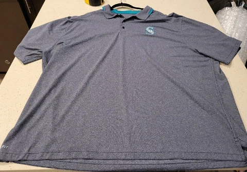 Seattle Mariners Polo Shirt Mens 4xl Nike Gray Short Sleeve Dri-fit MLB Cover