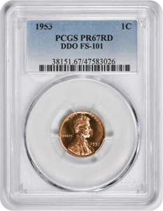 1953 Lincoln Cent DDO FS-101 PR67RD PCGS - Picture 1 of 2