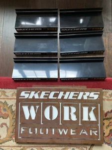 SKETCHERS Shoe Brand METAL ADVERTISING STORE SIGN W/ Plastic Advertising Shelves - Picture 1 of 6