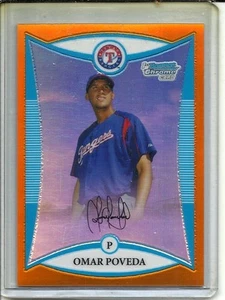 Omar Poveda 2008 Bowman Chrome Orange Refractor #16/25 - Picture 1 of 1