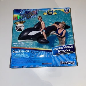 Bestway H2O Go! Ride-On Jumbo Whale Float Swimming Pool Inflatable Black White! - Picture 1 of 1