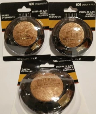 Milani Marbelized Baked Eyeshadow DRENCH IN GOLD #606, Lot of 3, new . - Image 1 of 4