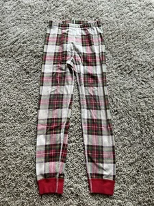Hanna Andersson 130 US 8  Pajama Pants Long John  PLAID Holiday Red Green Z24 - Picture 1 of 4