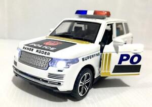 Toy Range Rover Police Vehicle Metal Body All Doors Open Emergency Sound & Light