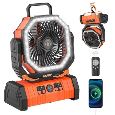 Up to 72hours Battery Powered Heavy Duty Portable Fan with 20000mAh Power Bank