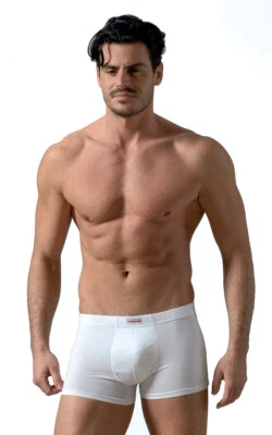 Boxer da uomo ROSSOPORPORA 060 Nero Bianco cotone elasticizzato elastico interno - Immagine 1 di 2