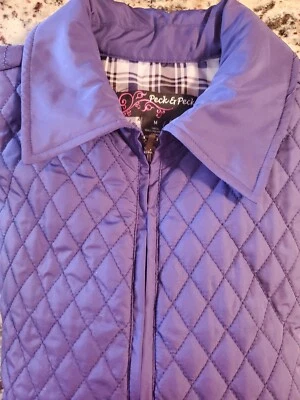 Peck & Peck Jacket Vest Womens M Purple 100% Polyester Full Zip Vest FREE SHIP - Image 1 of 4
