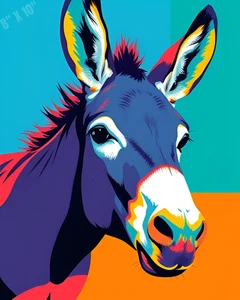 Esel Pop Art 8x10 Druck - Bild 1 von 1