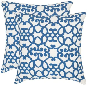 Pillow Collection Throw Pillows, 20 by 20-Inch, Mallorca Royal Blue, Set of 2 - Picture 1 of 2