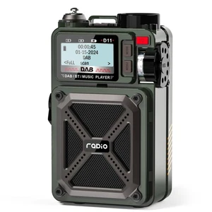 Portable DAB/DAB+/FM Solar Radio with Bluetooth 5.3, Flashlight, Hand Crank, Eme - Picture 1 of 7