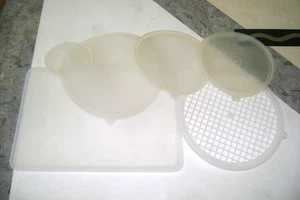 Vintage Lot of 6 Tupperware Parts: Lids , Spike, Drainer lid - Picture 1 of 7