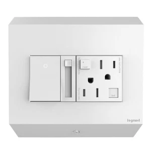 Legrand Adorne Control Box Paddle Dimmer presa GFCI binario modulare APCB6W2 - Foto 1 di 7