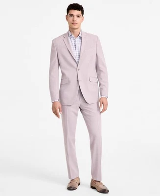 $395 NEW KENNETH COLE Mens 37R Light Pink Slim 2 Piece Suit W/ Dress Pants 30x32 - Image 1 of 3