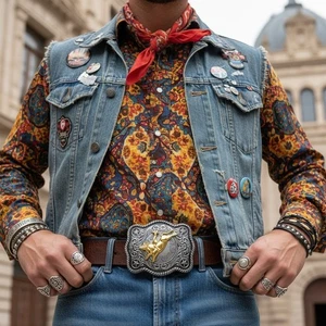 Hombres Mujeres Hebilla de Cinturón Plateado Metal Vaquero Western Rodeo Toro Montar Dorado Unisex - Imagen 1 de 18