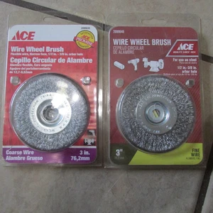 2 cepillos de rueda de alambre Ace - 1 alambre fino y 1 alambre grueso - 3" - 1/2-3/8 eje (3 W) - Imagen 1 de 2
