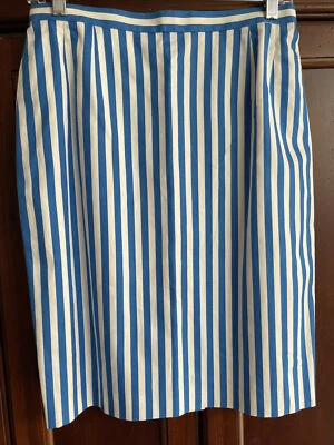 DE COLECCIÓN MUJER ESCADA AZUL-BLANCO RAYAS FALDA LÁPIZ TALLA 38- US 8 EXCELENTE Foto 1 de 4