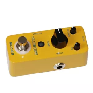 True Bypass Yellow Compression Guitar Effects Pedal Mini Full Metal Case - Picture 1 of 6