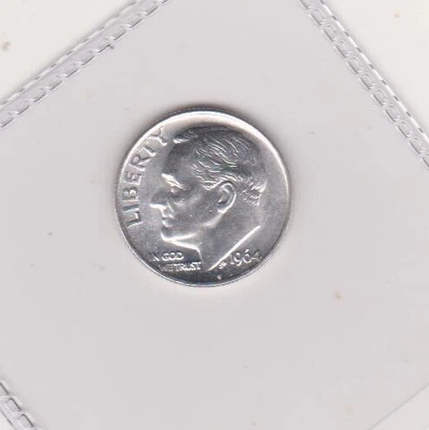 1964-P Silver Roosevelt Dime Gem BU Cover