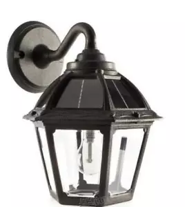 GamaSonic-Polaris 1-Light Black Solar LED Outdoor Wall Mount With GS Light Bulb - Picture 1 of 4
