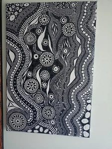 Aboriginal dot art. Title "Yirran Muru" Means Many Pathways. - Picture 1 of 8