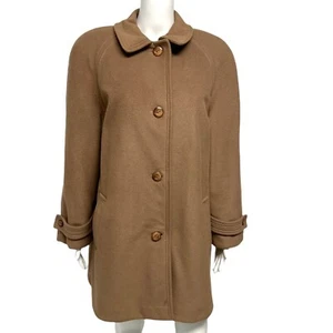 Vintage 60s Kashmiracle by Wellington Tan Brown Button Long Coat Women's USA  - Picture 1 of 12