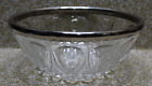 Vintage Heavy Cut Glass Silver Plated Rim 9"x 4" Centerpiece Serving Fruit Bowl