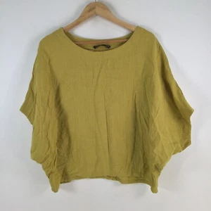 Zanzea womens blouse top size M oversized yellow short sleeve cotton 080319 - Picture 1 of 8