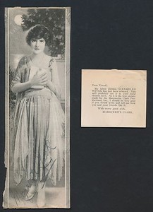1920's MARGUERITE CLARK Silent Film Actress Vintage Signed Photo and Card