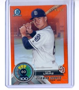 Luis Urias 2018 Bowman Chrome Bowman Scouts' Top 100 Orange Refractor Rc #24/25